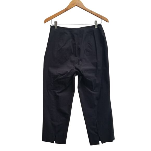Piazza Sempione Audrey Capri Pants 42 Women’s Cotton Twill Black Stretch US 6 - Picture 1 of 14